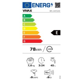 Lavatrici - LAVATRICE VIVAX 7 kg 1200giri WFL120712CD CARICA Frontale 12 programmi