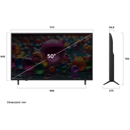 Televisori - Lg Smart TV 50 Pollici 4K Ultra HD Display LED HDR USB Wifi Bluetooth HDMI colore Nero - 50UR781C0LK