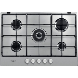 Piano Cottura - Piano cottura WHIRLPOOL TKRL751IX Gas 73 cm Acciaio Inox - 5 Fuochi