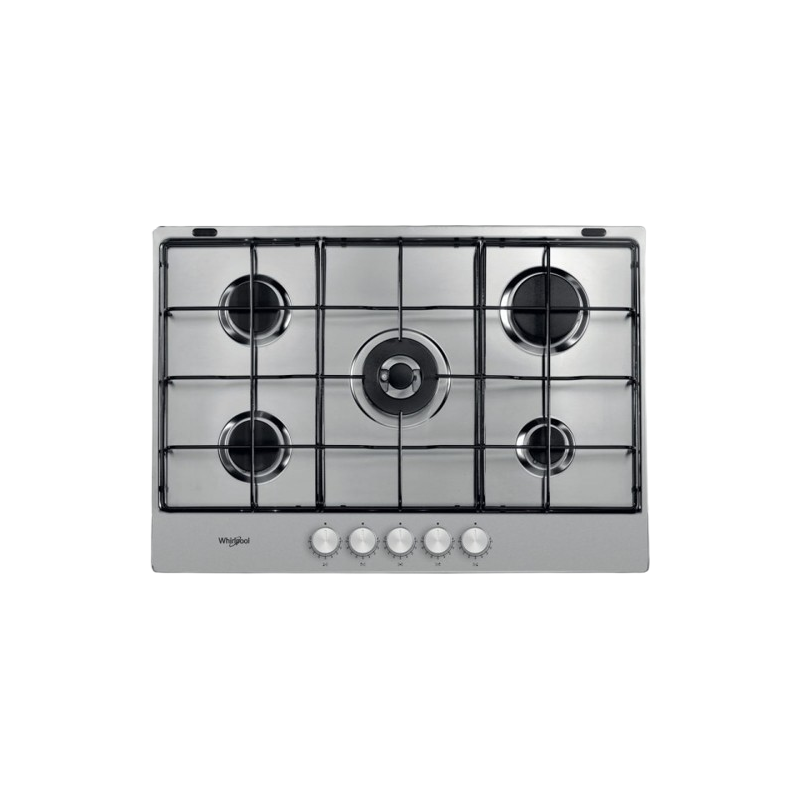 Piano Cottura - Piano cottura WHIRLPOOL TKRL751IX Gas 73 cm Acciaio Inox - 5 Fuochi