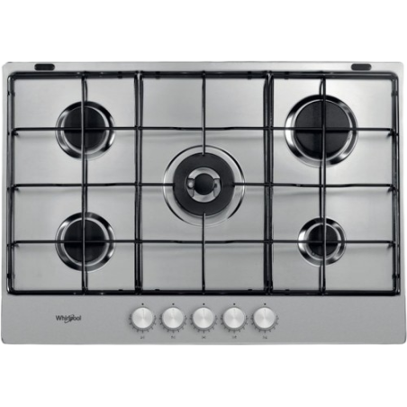 Piano Cottura - Piano cottura WHIRLPOOL TKRL751IX Gas 73 cm Acciaio Inox - 5 Fuochi