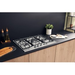 Piano Cottura - Piano cottura HOTPOINT ARISTON PCN752T/IX/HAR 5 Fuochi Gas da Incasso, Griglie Smaltate, Fornelli in Acciaio ...