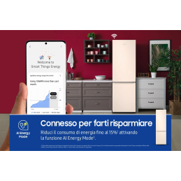 Frigoriferi - Frigorifero SAMSUNG RB38C603DEL Combinato EcoFlex AI Libera installazione con congelatore Wifi 2m 390 L Classe D