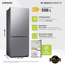 Frigoriferi - Frigorifero SAMSUNG RB50DG602ES9 Libera installazione 508 L E Metallico, Acciaio inox