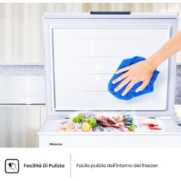 Congelatori - Congelatore MCF95E a Pozzetto 95 L di capacità, Silenzioso 40 dB, Bianco