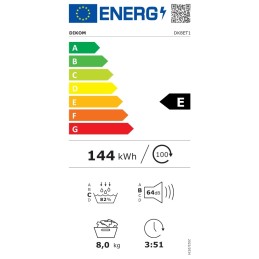Asciugatrici - Asciugatrice Dikom DK8ET1 a carica frontale a libera installazione 8 kg 15 programmi classe E