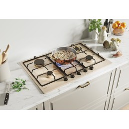 Piano Cottura - Piano cottura Candy Classic CHW7AV4WGT Avena Da incasso 75 cm Gas 5 Fornello(i)
