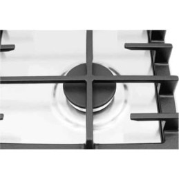 Piano Cottura - Hoover HHG6BRMX - Piano cottura a gas a quattro fuochi, 60 cm, con supporti in ghisa, in acciaio INOX