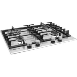 Piano Cottura - Hoover HHG6BRMX - Piano cottura a gas a quattro fuochi, 60 cm, con supporti in ghisa, in acciaio INOX
