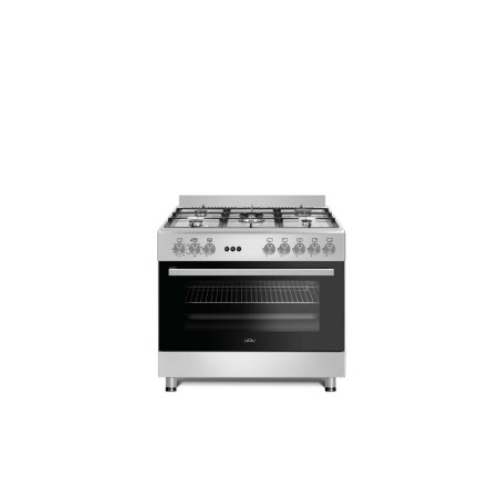 Piano Cottura - CUCINA A GAS/METANO VOV VCF9060GE-HI 90X60 A LIBERA INSTALLAZIONE 5 FUOCHI CON FORNO CLASSE A INOX - GREY